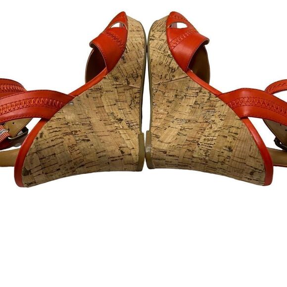 Nine West orange braveit platform wedge sandals size 6.5 - Picture 7 of 15